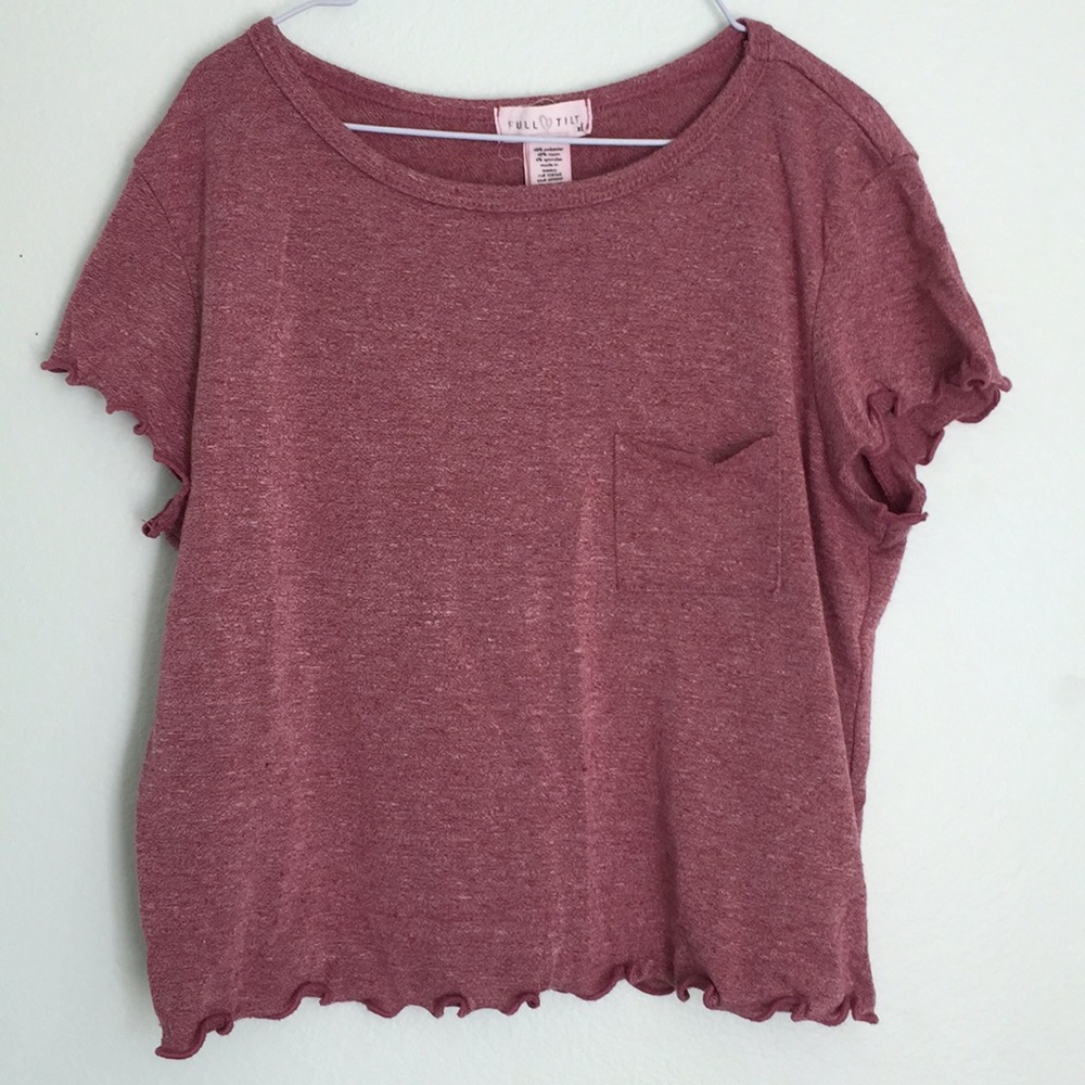 Full Tilt lettuce edge pocket tee